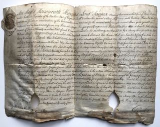 Thomas Fairfax / Document Signed April 7 1764 Deed Of Land Grant To Thomas