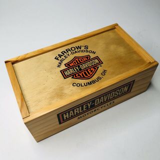 Harley Davidson Slide Top Wooden Chocolate Cigar Box Motorctyle Crate (sm1)