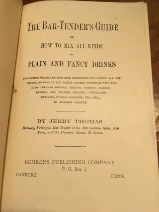 Jerry Thomas ' Bartenders Guide - 1887 cocktails,  mixed drinks 2
