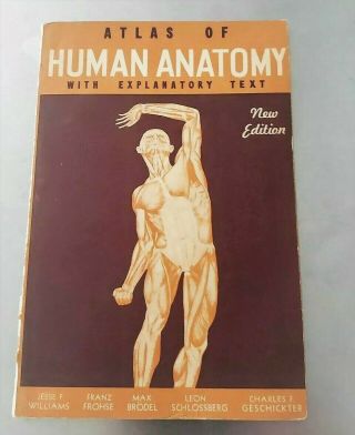 Atlas Of Human Anatomy - By Jesse F.  Williams Vintage Medical Book 1942