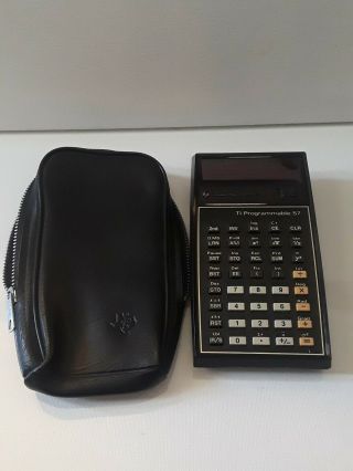 Vintage Texas Instruments Ti Programmable 57 Calculator With Case.