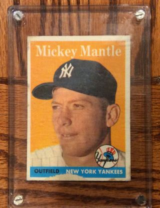 Mickey Mantle 1958 Topps Card 150 York Yankees