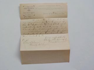 Civil War Letter Resignation Quartermaster Sergeant Geneva York Gar Vtg Nr