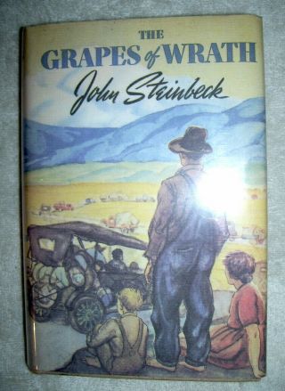 5 HARDCOVER FIRST EDITIONS BY JOHN STEINBECK 1st/dj GRAPES OF WRATH,  inscribed 3