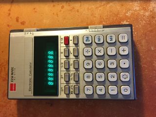 Vintage Sharp Elsi Mate El - 8118 Green Led Calculator 80 