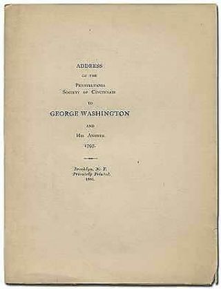 Thomas Mifflin / Address Of The Pennsylvania Society Of Cincinnati To George 1st