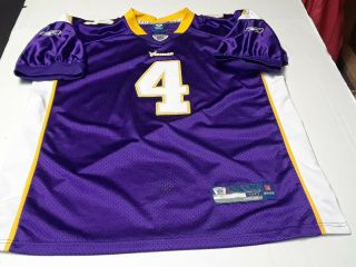 Brett Favre 4 Minnesota Vikings Onfield Reebok Stitched Size 50 Purple Jersey