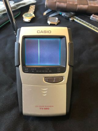 Vintage Casio Tv - 880b Portable Lcd Color Television
