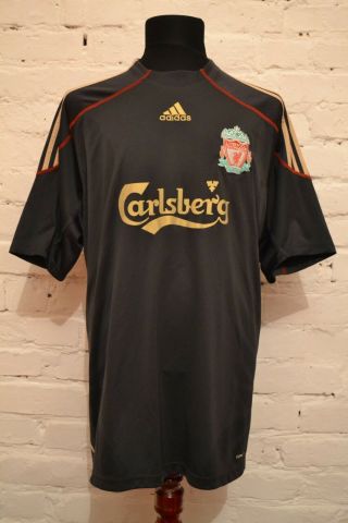 Liverpool England 2009/2010 Away Football Shirt Soccer Jersey Adidas Mens Xl