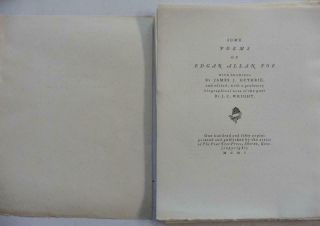 PEAR TREE PRESS JAMES GUTHRIE SOME POEMS OF EDGAR ALLAN POE 1 OF ONLY 150 COPIES 2