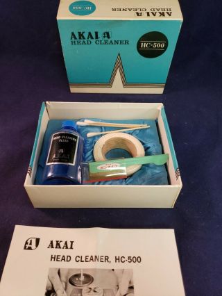 Vintage Akai Head Cleaner Kit Reel To Reel Hc 500 Maintenance Kit W/instructions