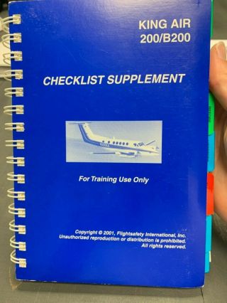 King Air 200 B200 Checklist Supplement