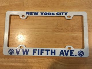 5th Ave York City Vw Dealer Vintage Plastic License Plate Frame