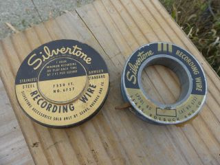 Vintage Silvertone Sound Recording Wire Sears & Roebuck 2 Rolls Reel Spool