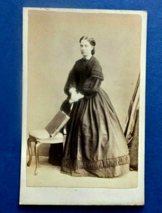 Vintage Victorian Cdv - Studio Posed Female - C 1860 - 80 - Fashion Interest
