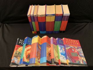 1st Edition,  Early & 1st Print U.  K.  Bloomsbury Harry Potter Set,  J.  K.  Rowling Hc