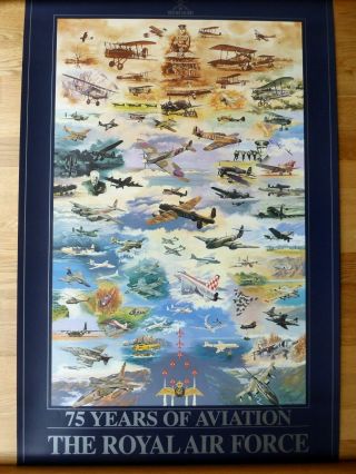 Poster: 75 Years Of Aviation: The Royal Air Force.  72 Different Aircraft.