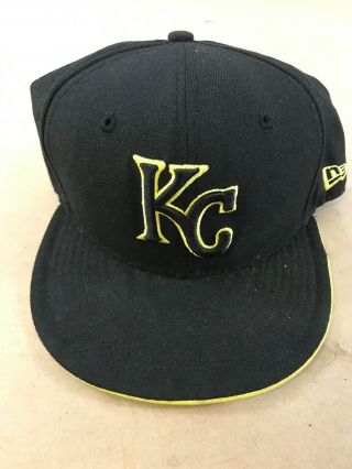 Mlb Kansas City Royals Black & Yellow Era Fitted Hat 7 3/8 E2