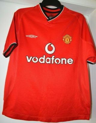 Umbro Vintage Manchester United Home Shirt 2000/02 Size On Tag Uk Youths App 38