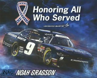 2019 Noah Gragson 9 Nascar Xfinity Series " Honoring All Who Served " Postcard