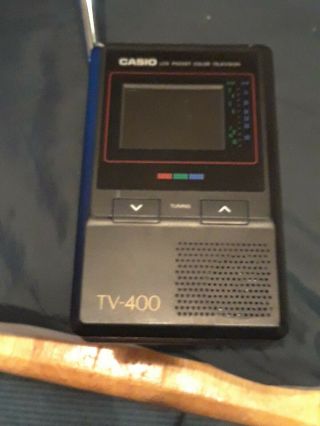 Vintage Casio TV - 400LCv Pocket Color Portable Handheld Television 2