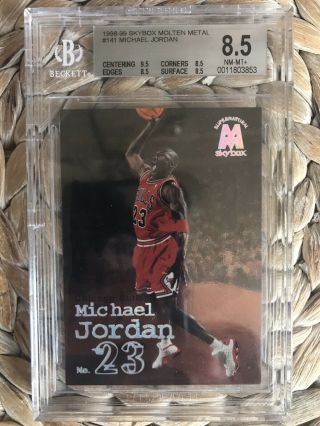 Michael Jordan 1998 - 99 Skybox Molten Metal 141 Bgs 8.  5