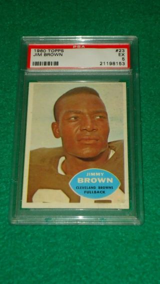 1960 Topps 23 Jim Brown Cleveland Browns Nfl Hof Psa 5