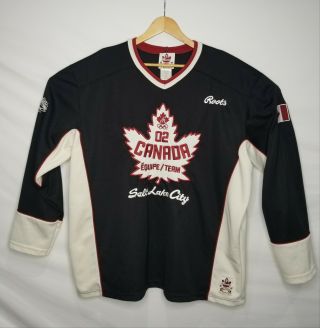 Roots 2002 Salt Lake City Winter Olympics Team Canada Hockey Jersey Size Xl Mens