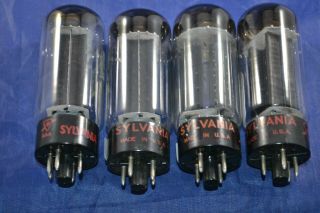 (1) Strong Testing Quad Of Sylvania 5u4 Rectifier Type Vacuum Tubes