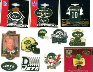 Jets Vintage Pin Choice 11 Pins Some On Card York Ny N.  Y.  Nfl Easiason