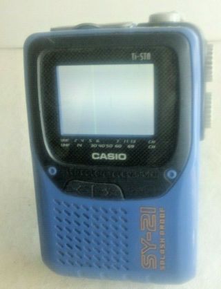 Casio Sy - 21b Lcd Color Television 2.  25 Inch Uhf & Vhf,  Splash Proof -