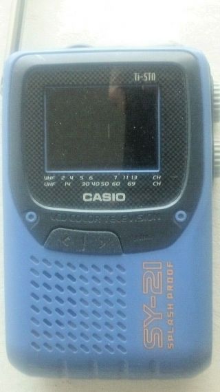 Casio SY - 21B LCD Color Television 2.  25 Inch UHF & VHF,  Splash Proof - 2