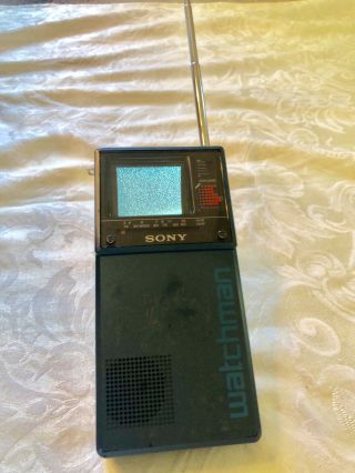 1983 Vintage Sony Watchman Model No Fd - 20a Black And White Tv