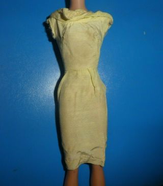 Vintage Barbie Clothes - Vintage Barbie Yellow Pak - Silk Sheath Dress