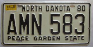 North Dakota 1981 License Plate Amn 583