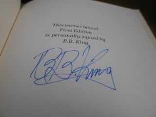 B B KING SIGNED - BLUES ALL AROUND ME - EASTON PRESS NUMBERED LEATHER FIRST ED. 3