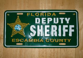 Florida Deputy Sheriff Escambia County Metal Novelty License Plate