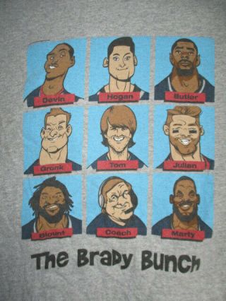 England Patriots " Brady Bunch " (lg) T - Shirt Wes Danny Deion Gronk Tom Vince