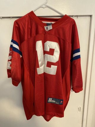 Patriots Tom Brady Red Throwback Reebok Jersey,  Size 54 Sewn,  2009