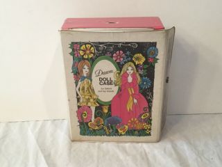 Vintage 1970 Topper Dawn Doll Case 6” X 8” White Pink Bright Graphics