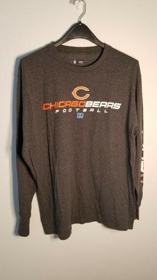 Chicago Bears Football Gray Nfl Team Apparel Long Sleeve Shirt Large