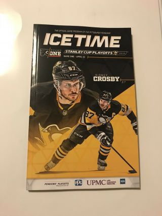 Pittsburgh Penguins Ice Time Program 2018 Stanley Cup Playoff Gm 1 Sidney Crosby