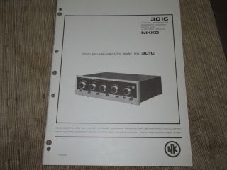 Nikko Trm 301c Pre Amplifier General Information Part List