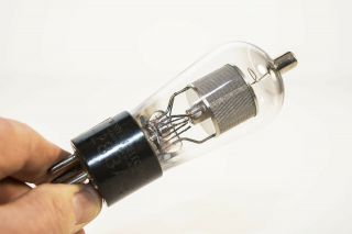 Western Electric 283 - A Vacuum Tube Globe Glass Early,  Engraved,  Moulded Base