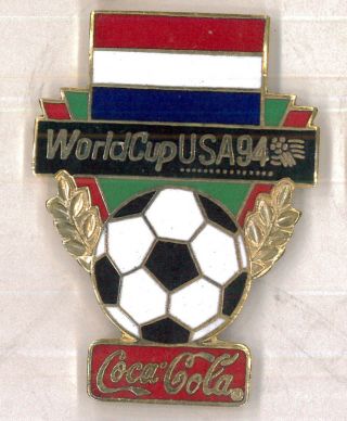 Usa 94 World Cup Soccer Pin - Holland - Coke Coca - Cola - Fifa Football Badge