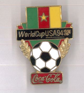 Usa 94 World Cup Soccer Pin - Cameroon - Coke Coca - Cola - Fifa Football Badge