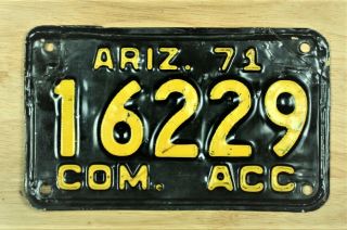 1971 Arizona 16229 Com.  Acc License Plate Vehicle Tag Item 2146