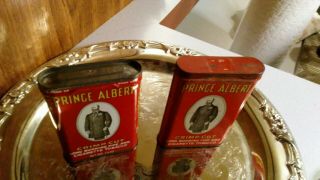 Vintage Prince Albert Tobacco Pocket Tins W/ Knife Offer.  2 Different Versions
