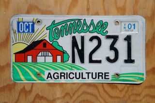 2001 Tennessee Agriculture License Plate - Barn Sunrise Farm
