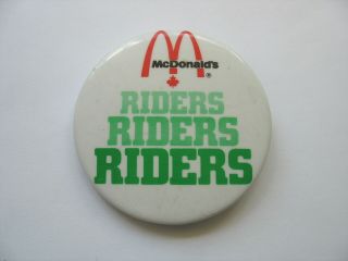 Saskatchewan Roughriders Pinback Button - Mcdonald 